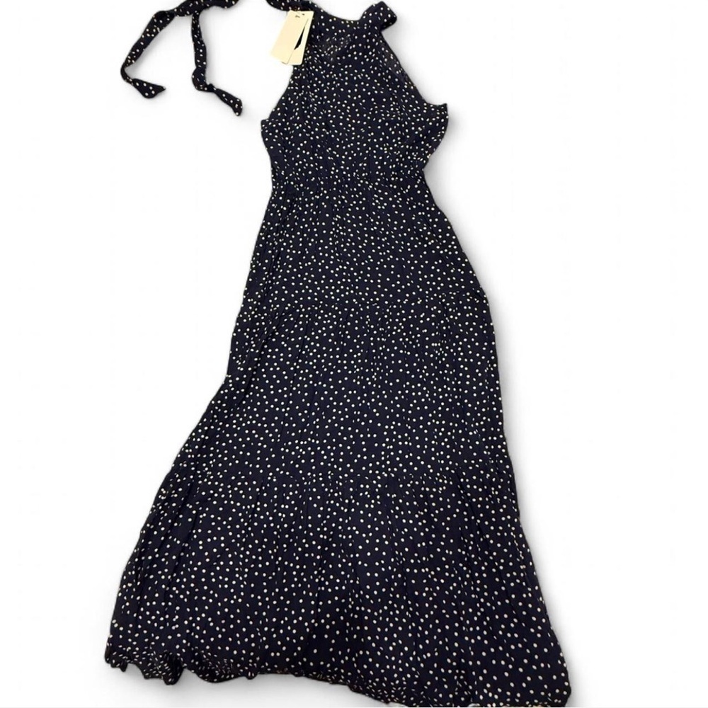Dark Blue Polka Dots Dress - Picture 2 of 4